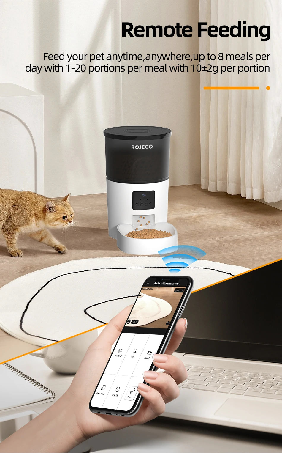 CowLost | 3d-printer-accessories-rojeco-3l-smart-automatic-cat-feeder-with-720p-camera |13
