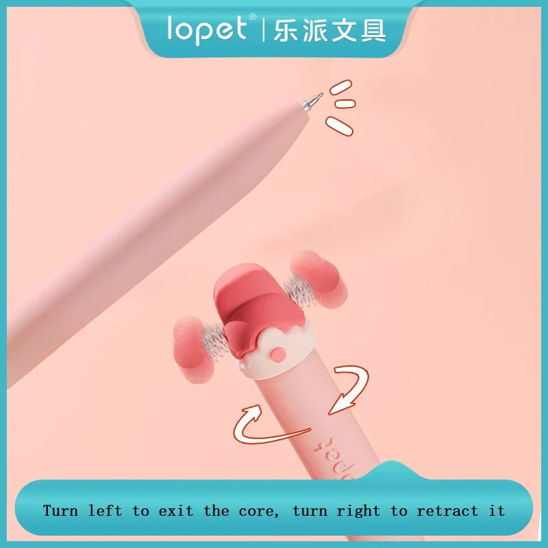 CowLost | product_id-4pcs-lopet-kawaii-lucky-hat-gel-pens-0-5mm-st-tip-quick-drying-refillable-large-capacity-ideal-for-school-exams |3