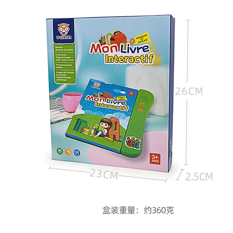 French-English Bilingual Children's Voice Reading Book Early Learning Toy