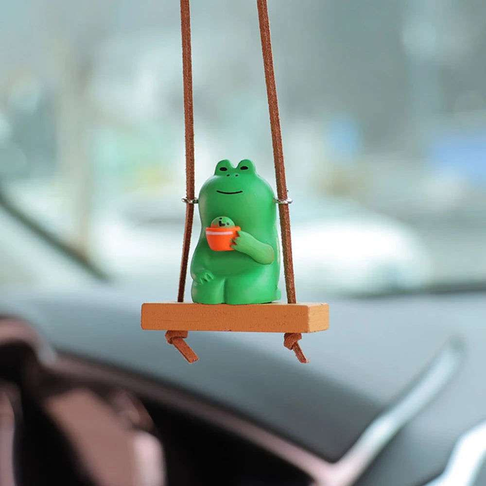 CowLost | gin-product_id-swinging-frog-rearview-mirror-car-pendant-charm |14