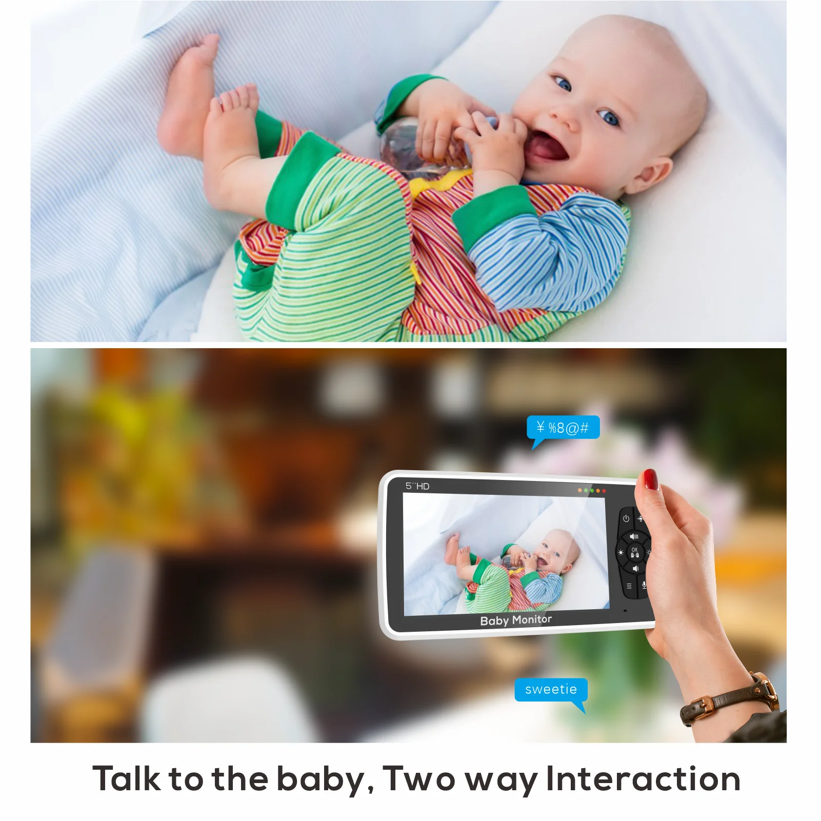 CowLost | baby-transport-accessories-babystar-5-inch-video-baby-monitor-with-two-cameras-audio-night-vision-and-4x-zoom |6