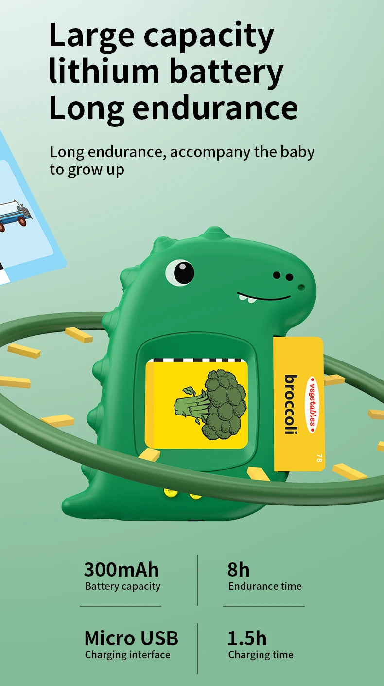 Early Education Talking Flash Card Machine with English Audio Book for Kids Birthday Gift Toy