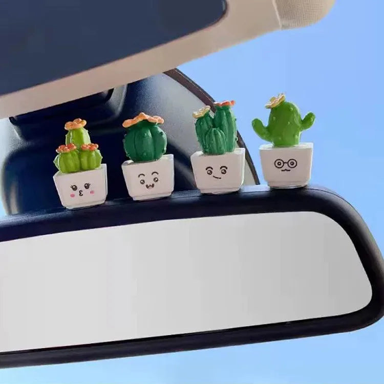 CowLost | 4pcs-resin-simulation-cactus-car-decoration-mini-succulent-decoration-home-office-desktop-computer-crafts-couple-small-gifts-toy |10