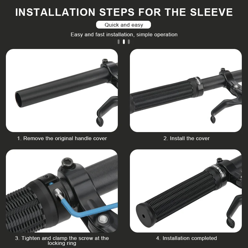 CowLost | riderace-bicycle-grips-lock-on-mountain-bike-handle-bar-cover-ergonomic-mixed-color-shockproof-tpr-rubber-cycling-handlebar-grip |9