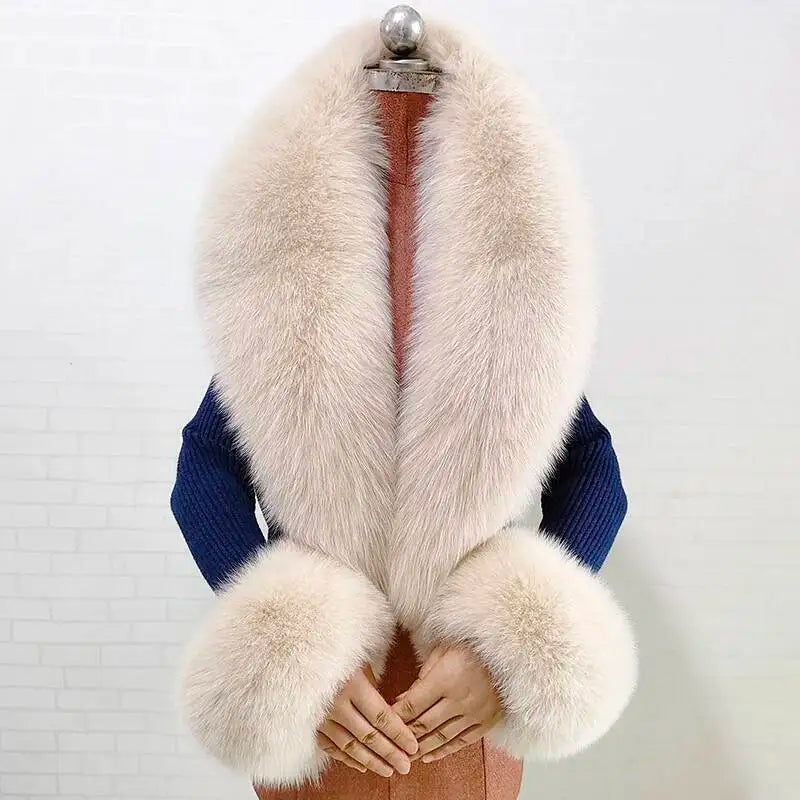 CowLost | winter-natural-fox-fur-scarf-and-cuff-set |22