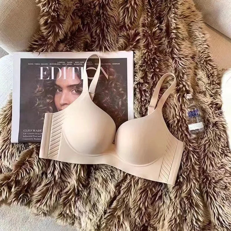 CowLost | product_id-red-seamless-wireless-push-up-bra-for-women-anti-sagging-wedding-breast-reduction |8
