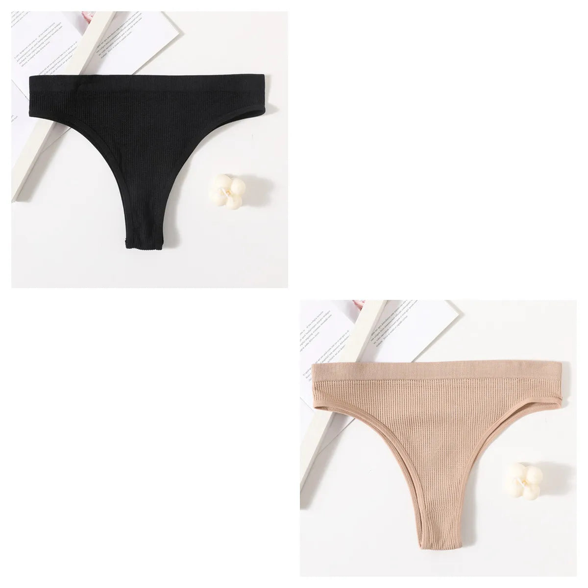 CowLost | product_id-2-pack-womens-low-rise-seamless-breathable-solid-color-briefs-m-l |9
