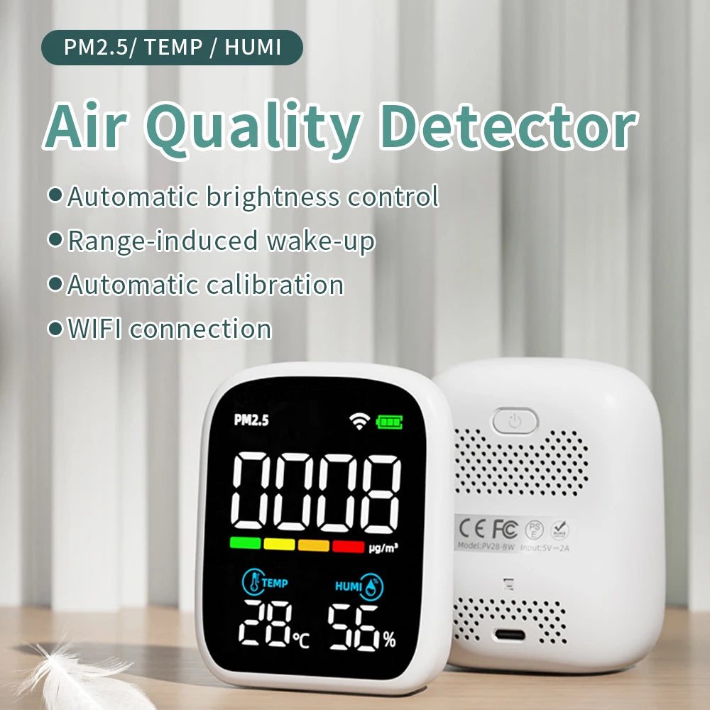 Portable WIFI Air Quality Tester with APP Control PM2.5 CO2 Temperature Humidity Meter