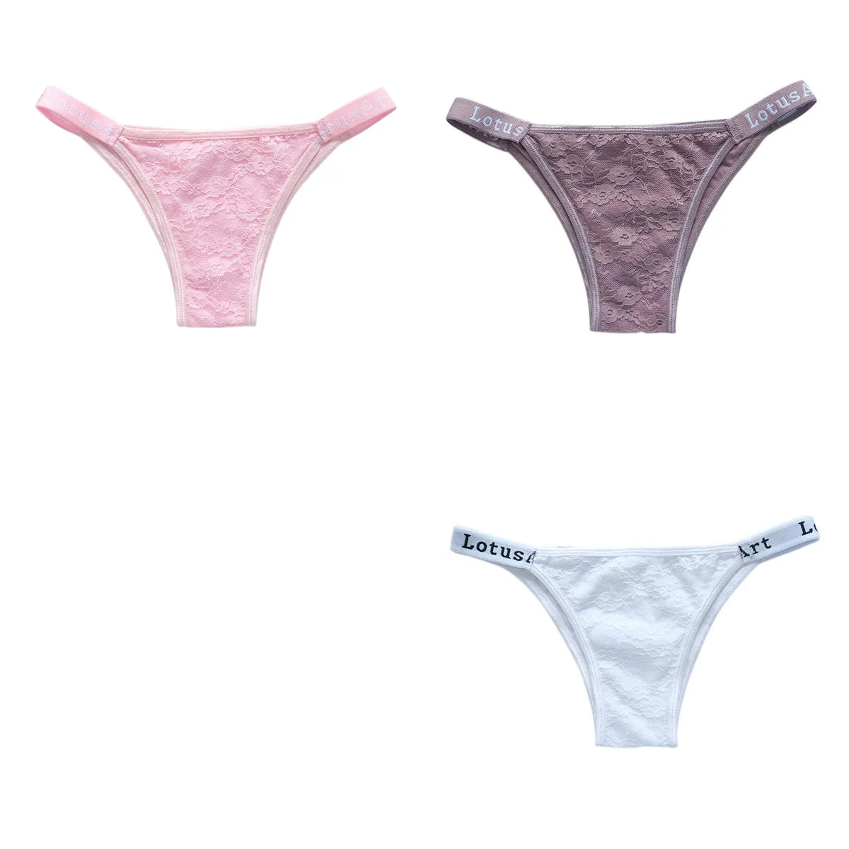 CowLost | product_id-3pcs-women-s-low-waist-lace-brazilian-briefs-set |29