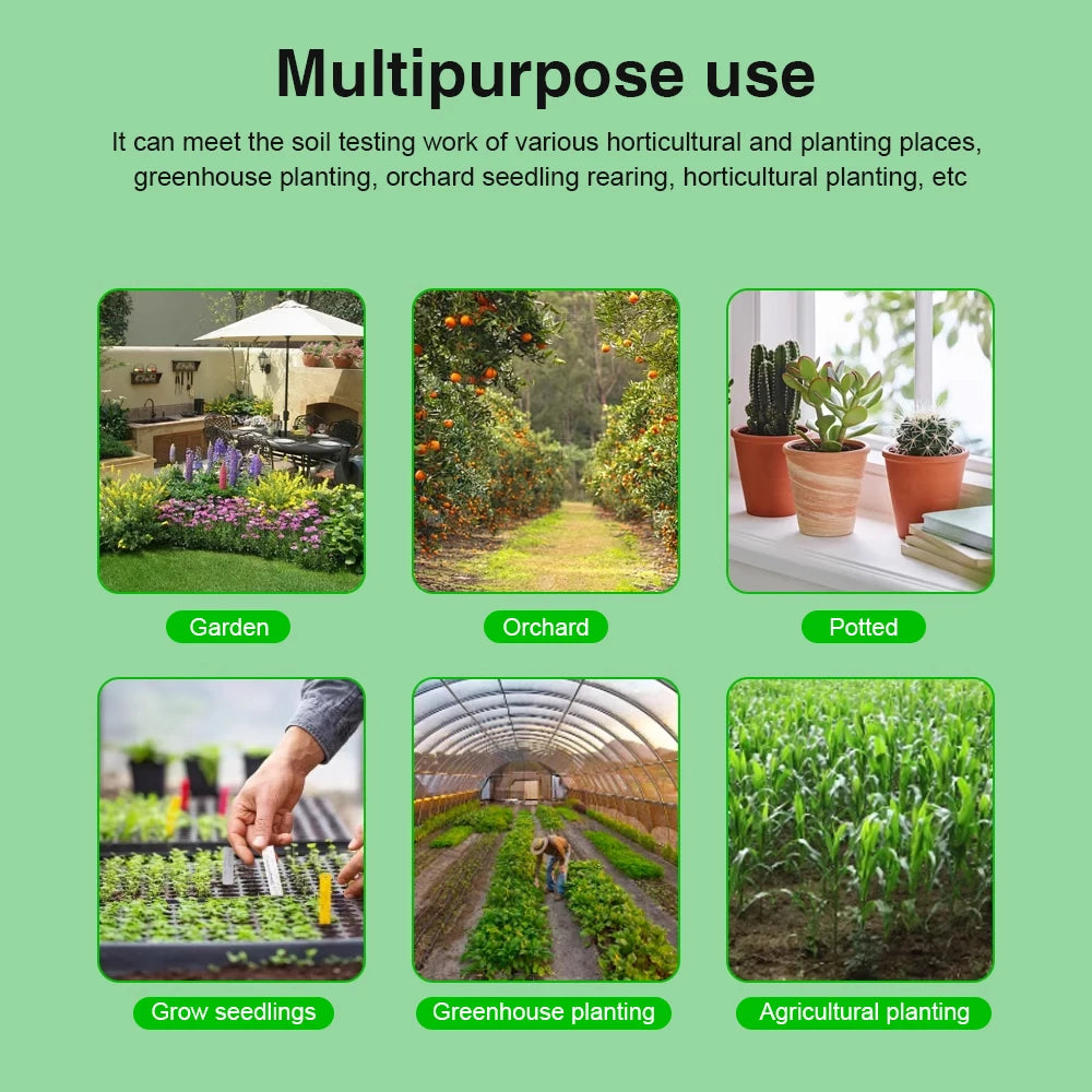 5-in-1 Digital Soil Meter PH Moisture Fertility Temp Sunlight Tester for Garden Greenhouse