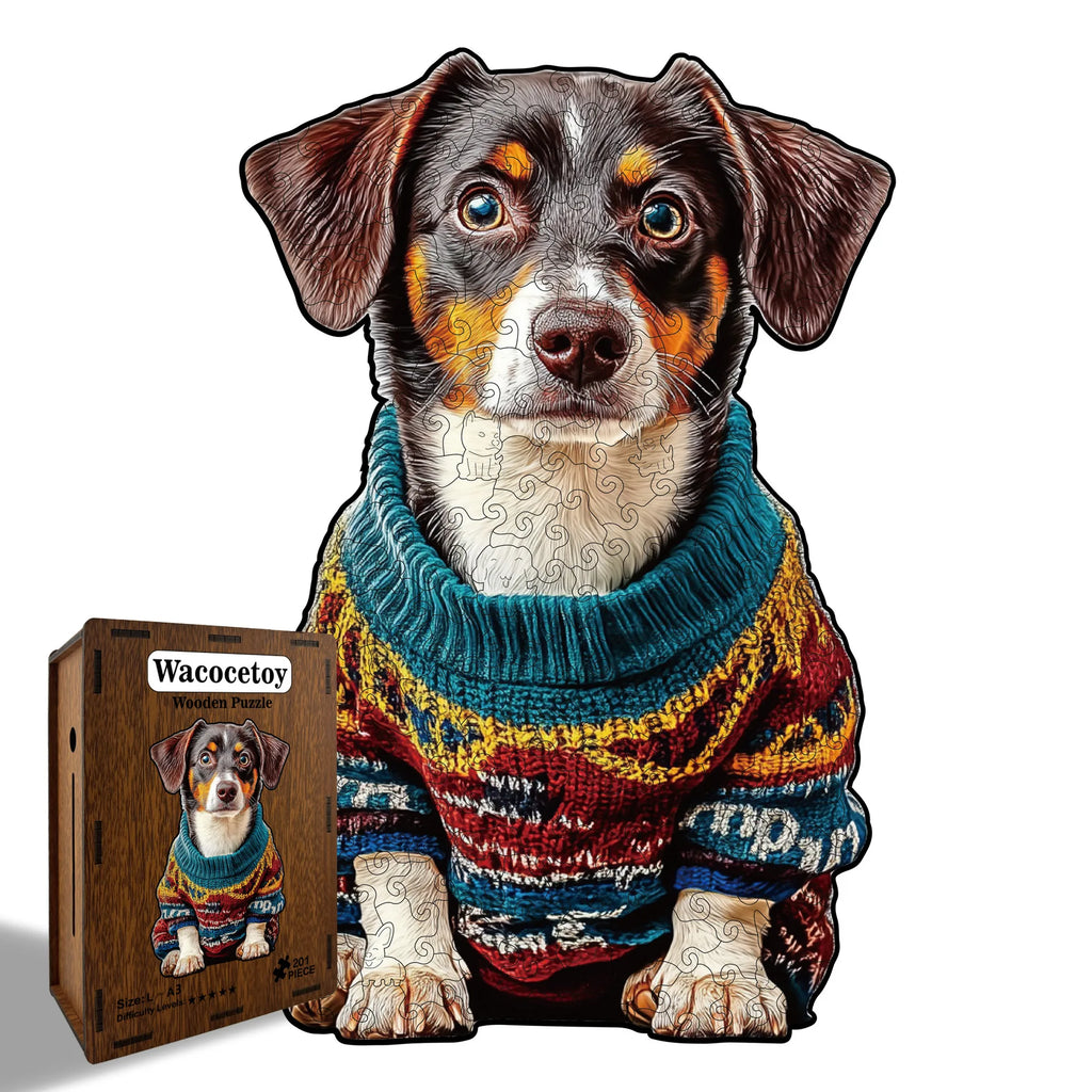 CowLost | product_id-wacocetoy-201-piece-wooden-dog-jigsaw-puzzle-with-storage-box-for-adults-kids |7