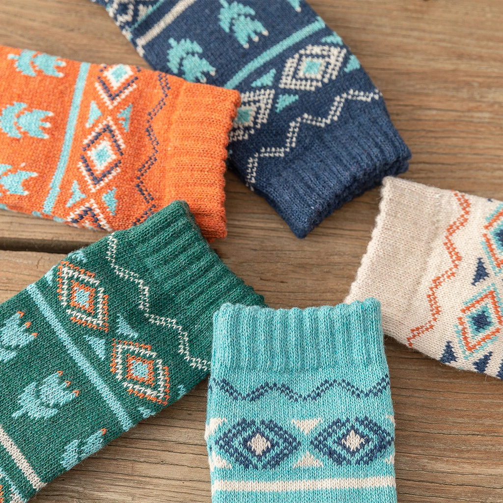 CowLost | sporting-goods-5-pairs-thick-warm-winter-socks-for-men-women-retro-style |10