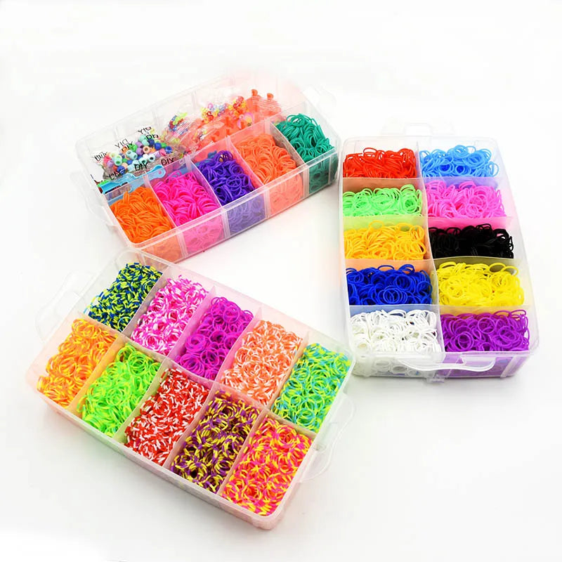 Creative Colorful Loom Bands Bracelet Making Kit DIY Rubber Band Craft Toys for Girls