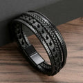 CowLost | jiayiqi-leather-bracelet-punk-hip-hop-metal-charm-tiger-eye-stone-beads-multi-layer-bracelet-for-men |26