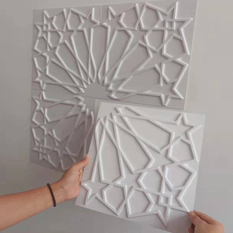 CowLost | 30x30cm-arab-islamic-muslim-star-moon-decor-relief-art-3d-wall-panel |4