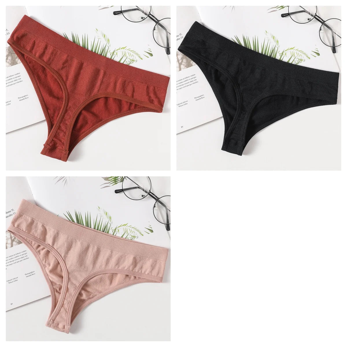 CowLost | product_id-3pcs-women-s-seamless-low-waist-g-string-thong-panties-m-xl |20