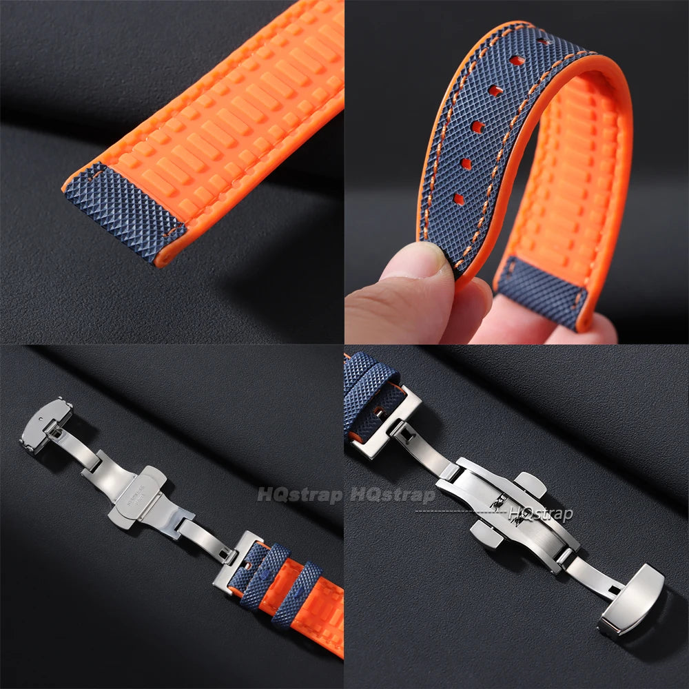 CowLost | 20-22-24mm-carbon-fiber-watch-strap-unisex-silicone-watchband-sport-strap-for-smart-watch-waterproof-butterfly-buckle-bracelets |12