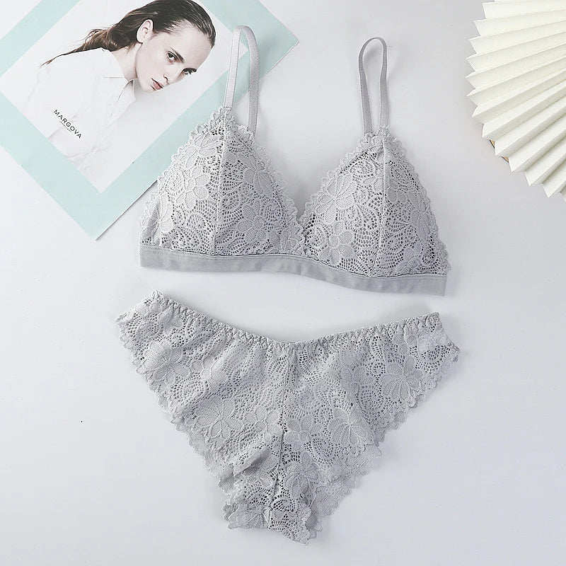 CowLost | product_id-women-lace-non-wire-push-up-bra-and-low-waist-panties-set-sexy-lingerie |25