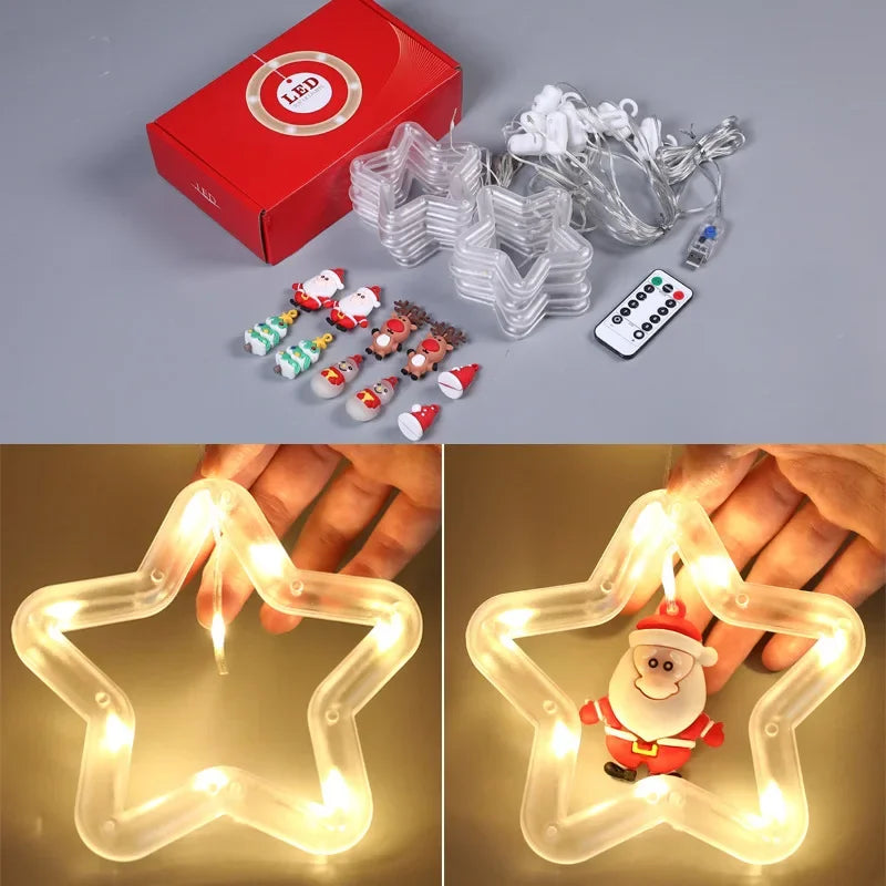 CowLost | product_id-led-usb-christmas-star-santa-curtain-string-lights-for-bedroom-and-living-room |4