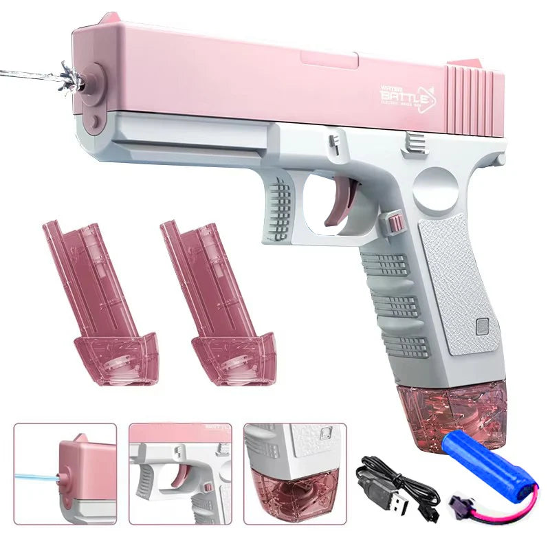 Portable Automatic Electric Burst Water Gun Toy for Kids Outdoor Play