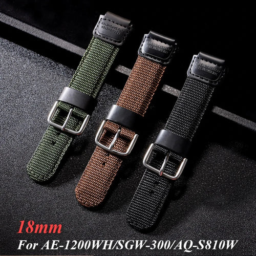 CowLost | product_id-18mm-nylon-canvas-replacement-watchband-for-casio-w800h-ae-1200wh-sgw-300-aq-s810w-f91w-mrw-200h |1