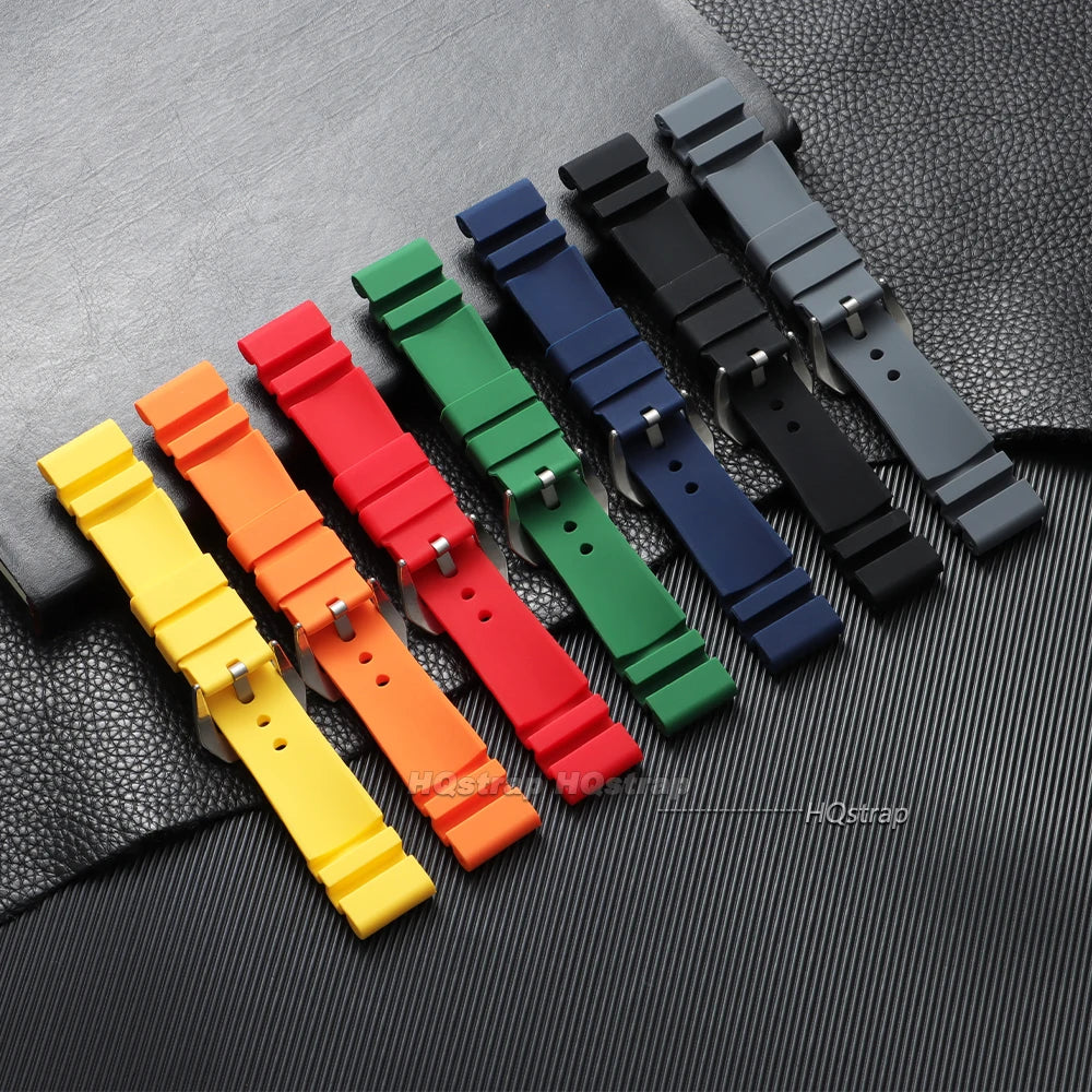 HQstrap 22mm 24mm 26mm Silicone Watch Bands for Panerai Sport Wristband Unisex Rubber Strap