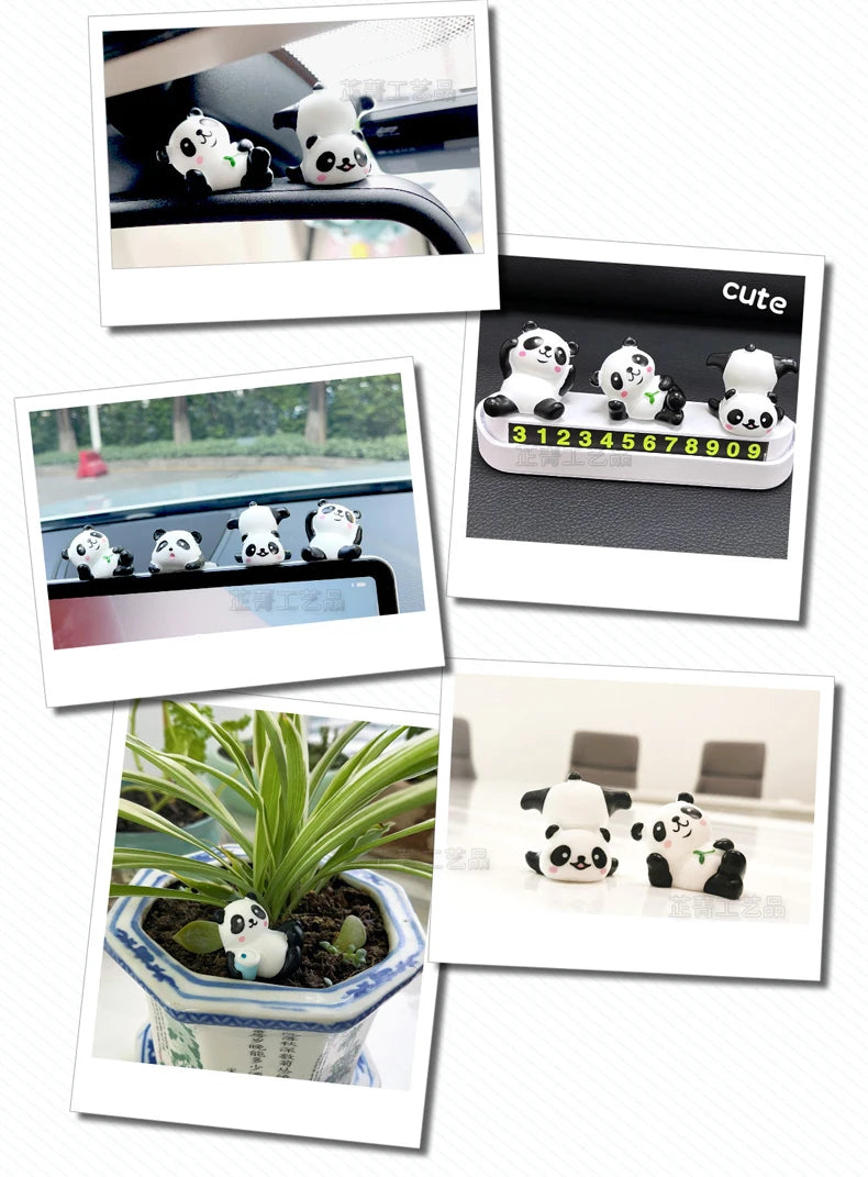 CowLost | product_id-6-8pcs-mini-giant-panda-car-dashboard-ornaments-navigator-screen-decoration-toy-gift-set |10