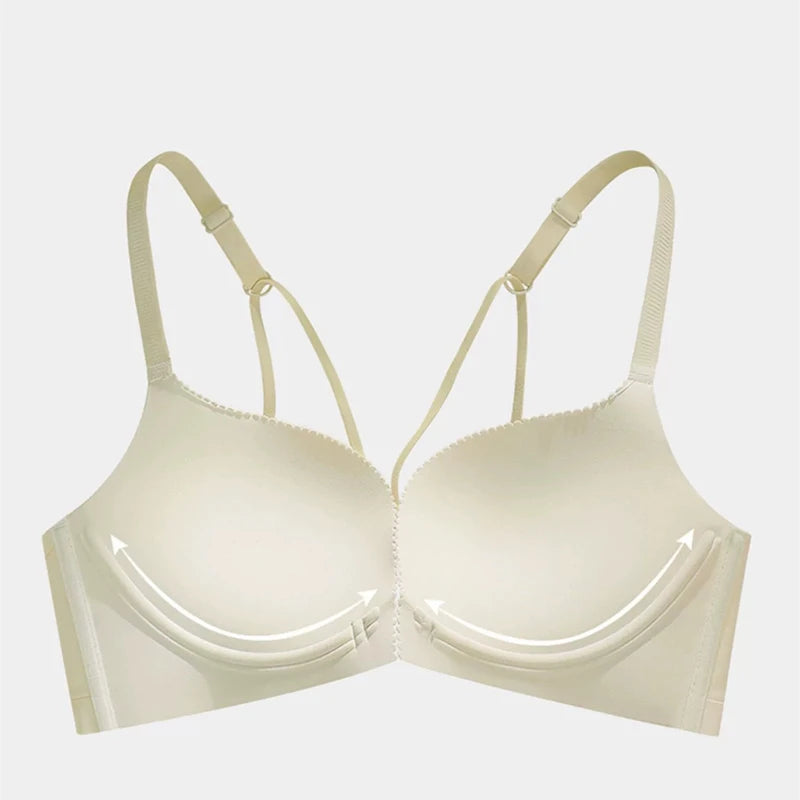 CowLost | sexy-front-button-beautiful-back-bra-for-women-with-small-breasts-seamless-flat-chest-side-breasts-no-steel-ring-large-bra |9
