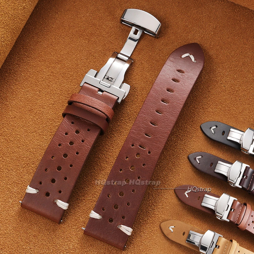 CowLost | bracelets-product_id-handmade-genuine-leather-cowhide-watch-band-20mm-22mm-with-quick-release-butterfly-buckle |7