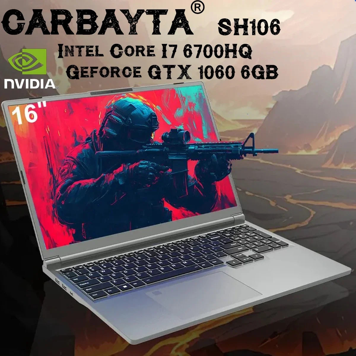 16" Gaming Laptop intel Core i7-6700HQ GTX 1060 6GB Notebook PC IPS 1920*1200 16GB DDR4 1TB SSD Windows 11 Pro