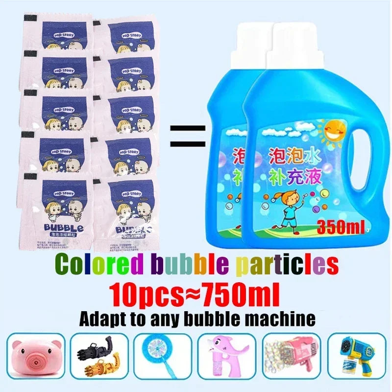 CowLost | product_id-10-40pcs-colorful-bubble-machine-concentrated-granules-10pcs-750ml-bubble-gun-supplement-liquid |5