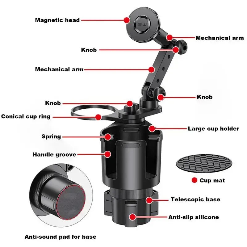 CowLost | mobile-phone-car-mounts-product_id-multifunctional-360-rotatable-car-cup-holder-magnetic-phone-mount-for-navigation |5