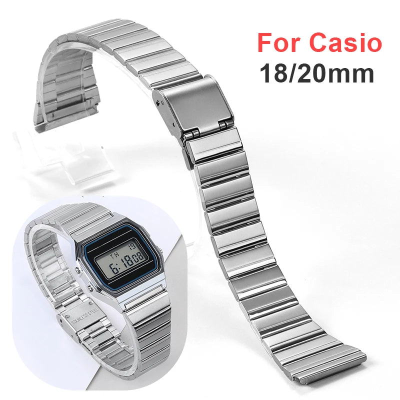CowLost | product_id-stainless-steel-watch-bands-18mm-20mm-for-casio-f-91w-a158-a159-a168-a169-b650-ultra-thin-vintage-metal-bracelets |1