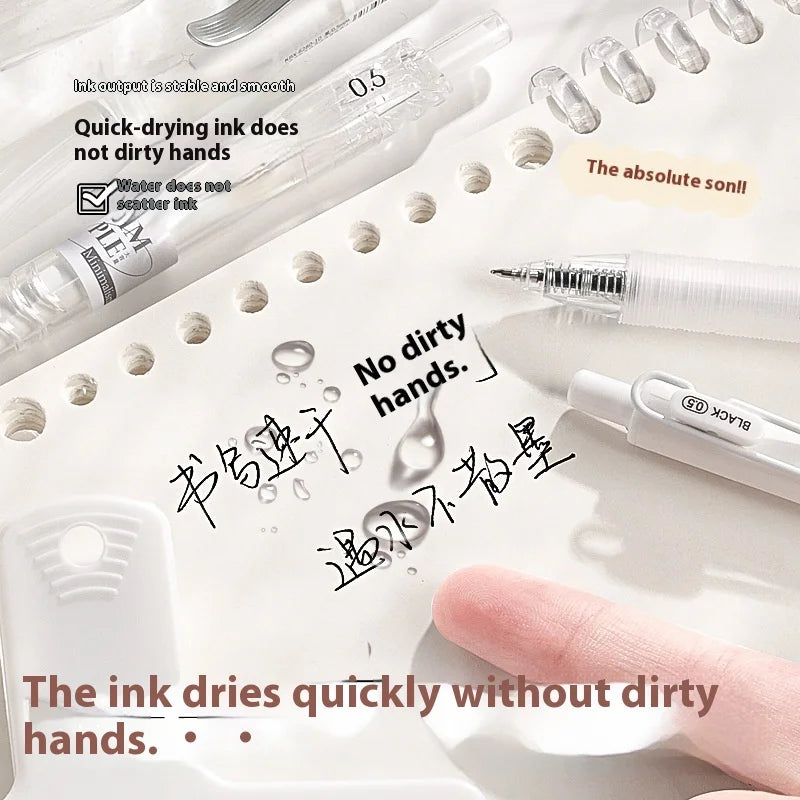 CowLost | product_id-kbx-4pcs-gel-pens-set-0-5mm-black-multi-colors-quick-dry-smooth-writing-soft-grip |3