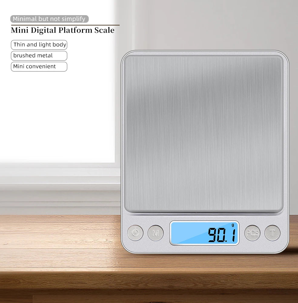 3kg/500g Digital Kitchen Scale 0.01g Precision Jewelry Food Weighing LCD Electronic