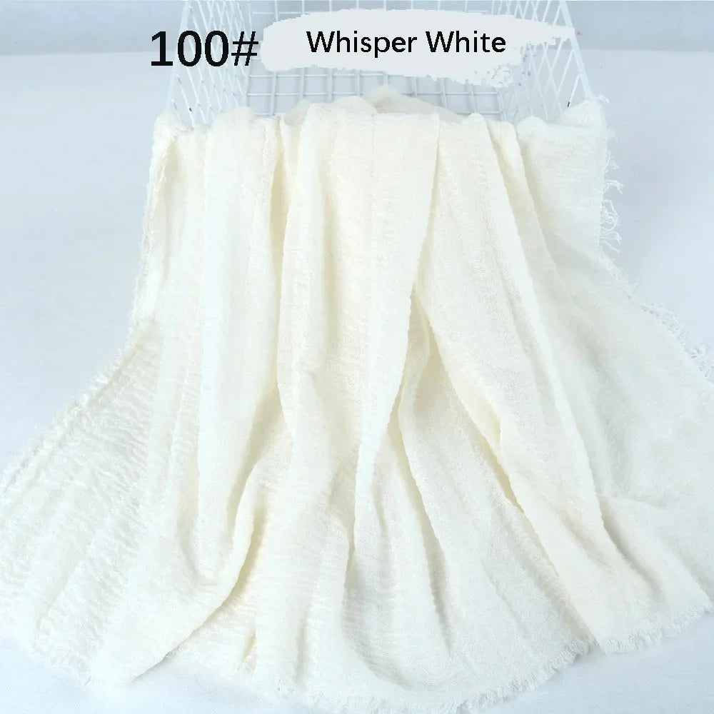 180X90CM Muslim Women Crinkle Hijab Soft Cotton Scarf