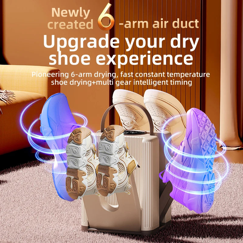 CowLost | product_id-homefish-six-arm-foldable-electric-shoe-and-boot-dryer-with-timer-200w-portable-shoe-warmer |6