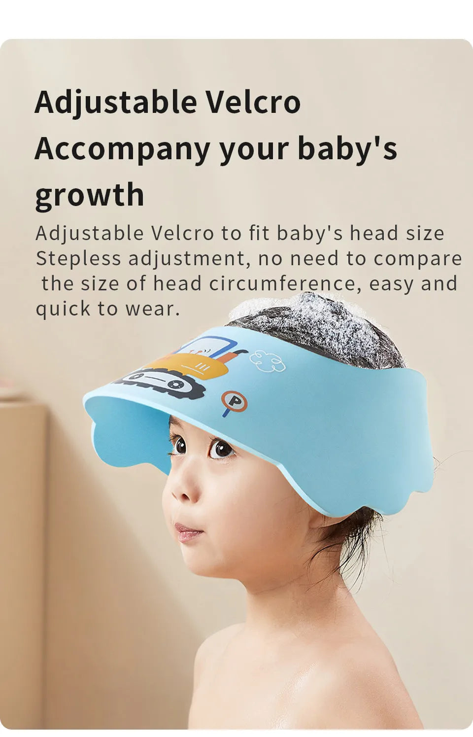 CowLost | aibedila-baby-shower-cap-adjustable-waterproof-ear-protection-shampoo-hat |11