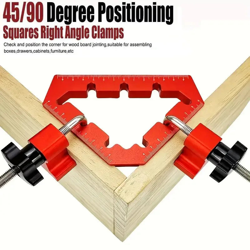 1 Set 45/90 Degree Woodworking Triangle Clamps Set Aluminum Alloy Right Angle Clamp Carpenter Tools For Cabinets Drawers Frames