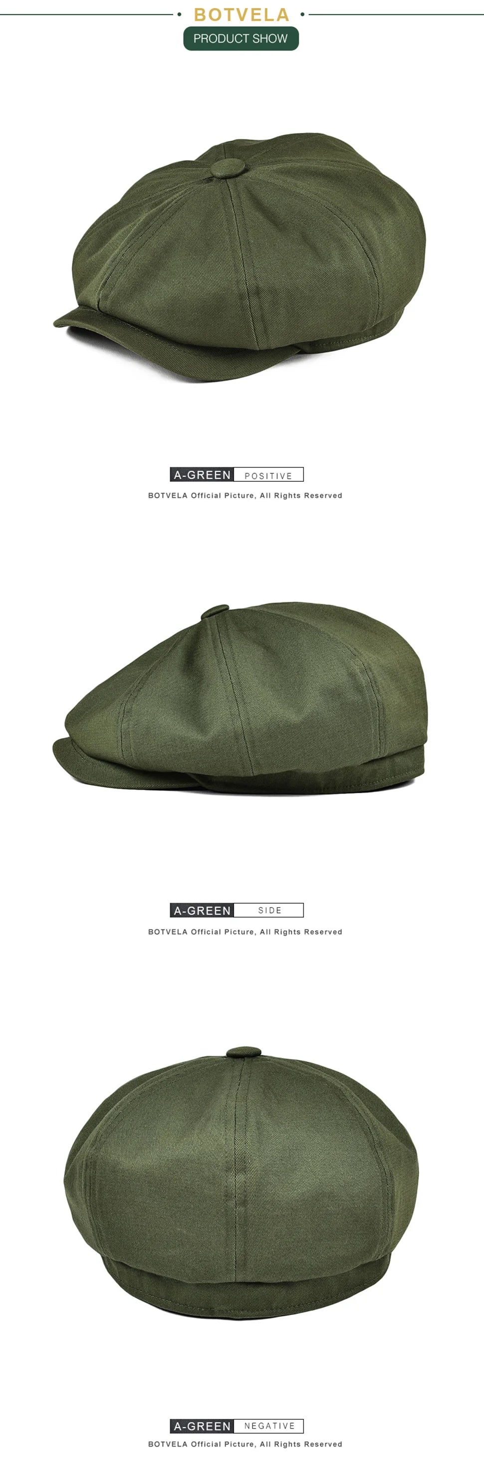 CowLost | botvela-newsboy-cap-mens-twill-cotton-hat |9