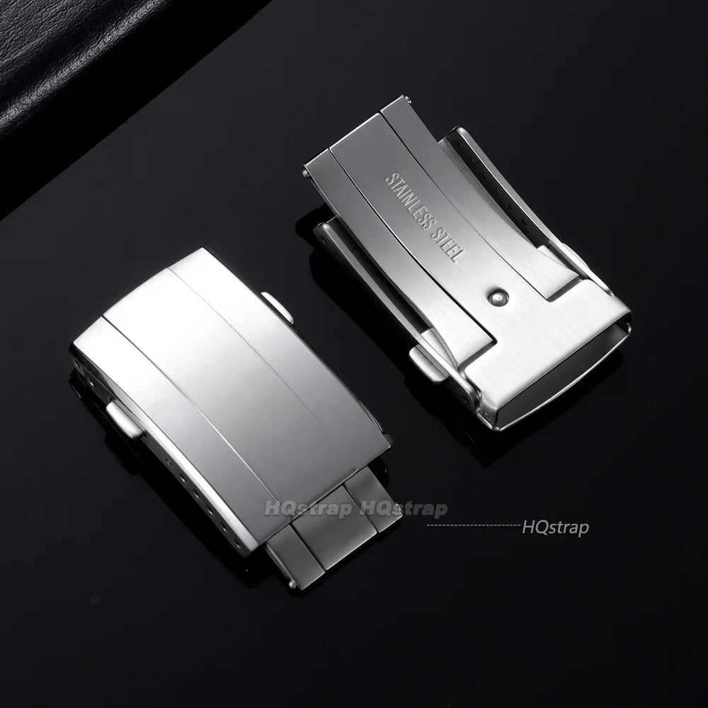 CowLost | 16mm-18mm-20mm-watch-buckle-solid-stainless-steel-brushed-folding-safety-buckle-double-push-watch-clasp-universal-premium-clasps |10