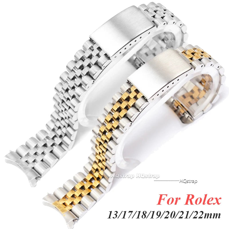 CowLost | product_id-stainless-steel-curved-end-strap-for-rolex-datejust-13-22mm-solid-metal-bracelet-accessory |8