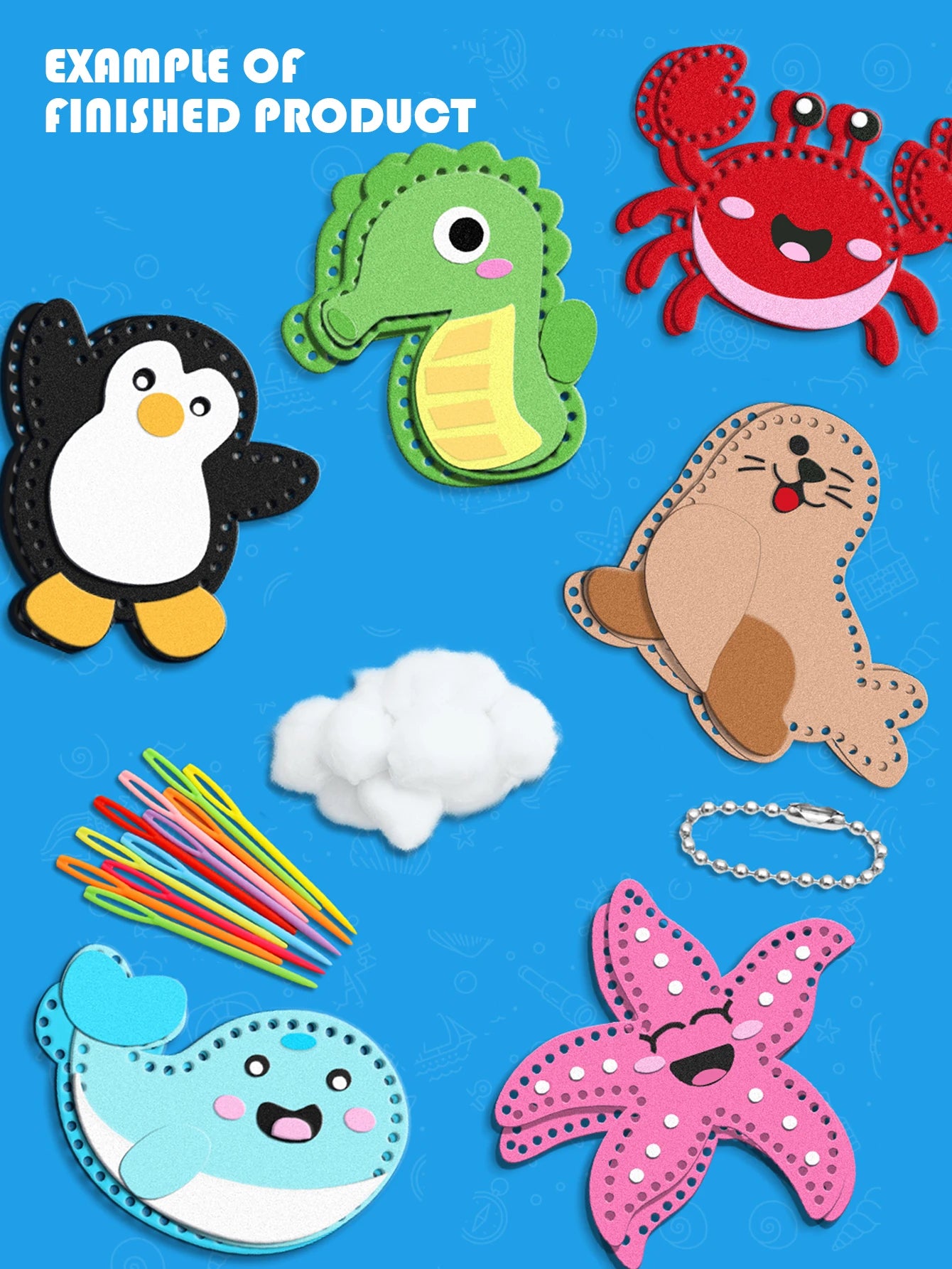 CowLost | product_id-fun-sewing-diy-pendant-set-with-cotton-lanyard-ocean-animal-toys-for-kids |11