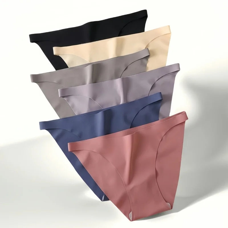 CowLost | product_id-5pcs-womens-seamless-low-waist-ultra-thin-ice-silk-briefs-solid-colors |1
