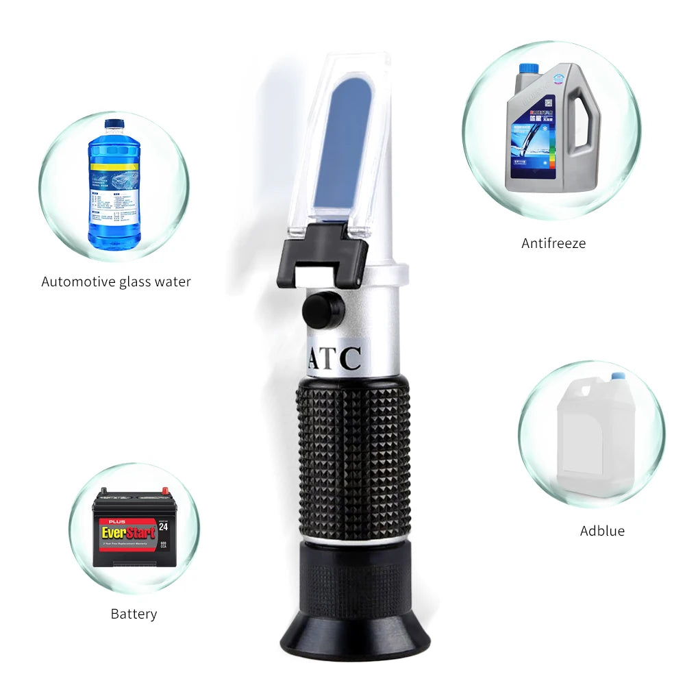Portable Automotive Antifreeze Refractometer Freezing Point Tester ATC for Water Coolant