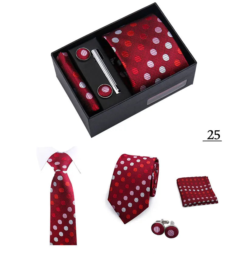 CowLost | tie-men-with-box-top-quality-business-ties-hanky-cufflink-set |7
