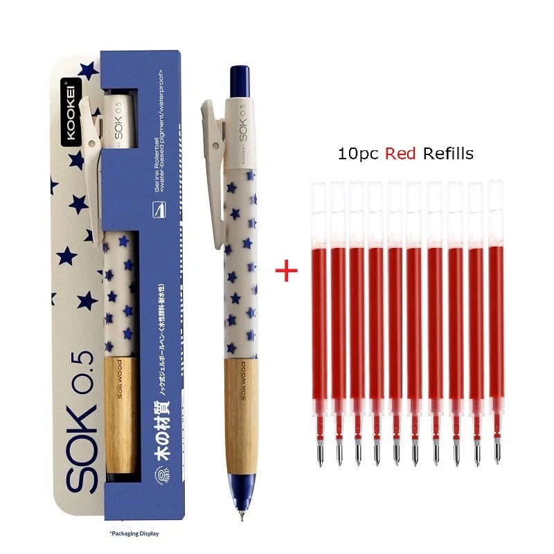 CowLost | product_id-kookei-gel-pen-with-oak-wood-handle-smooth-0-5mm-st-nib-fast-dry-ink-polka-dot-design-for-students-professionals |16