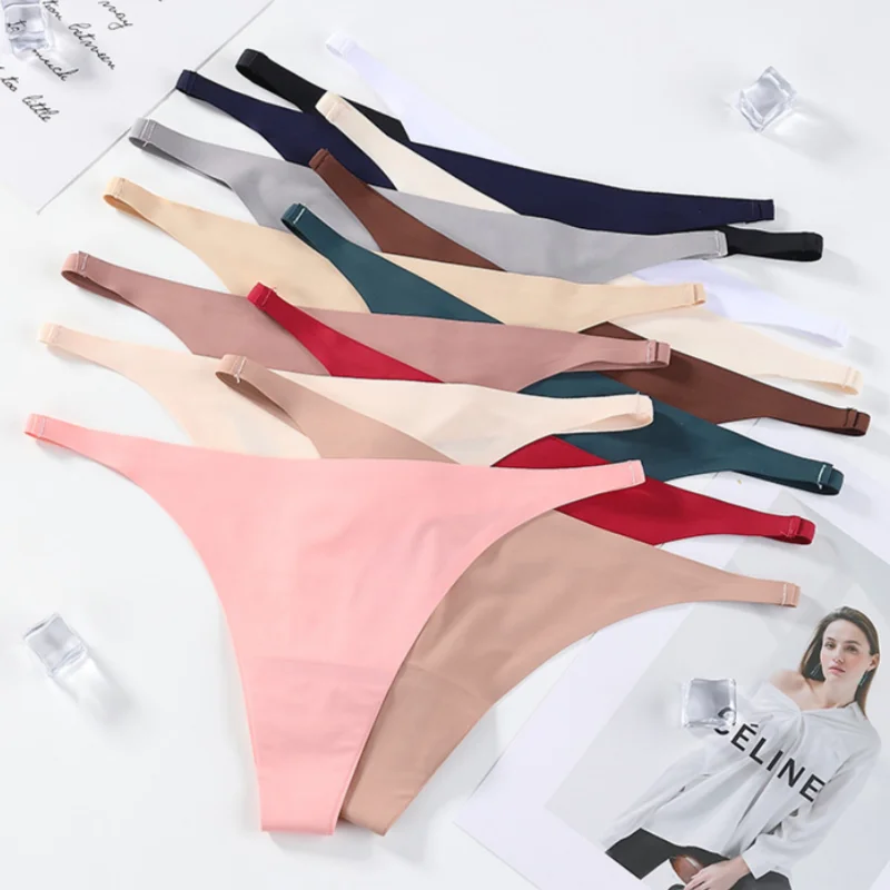 CowLost | product_id-no-trace-ice-silk-womens-g-string-thong-panties-s-l-invisible-comfort |3