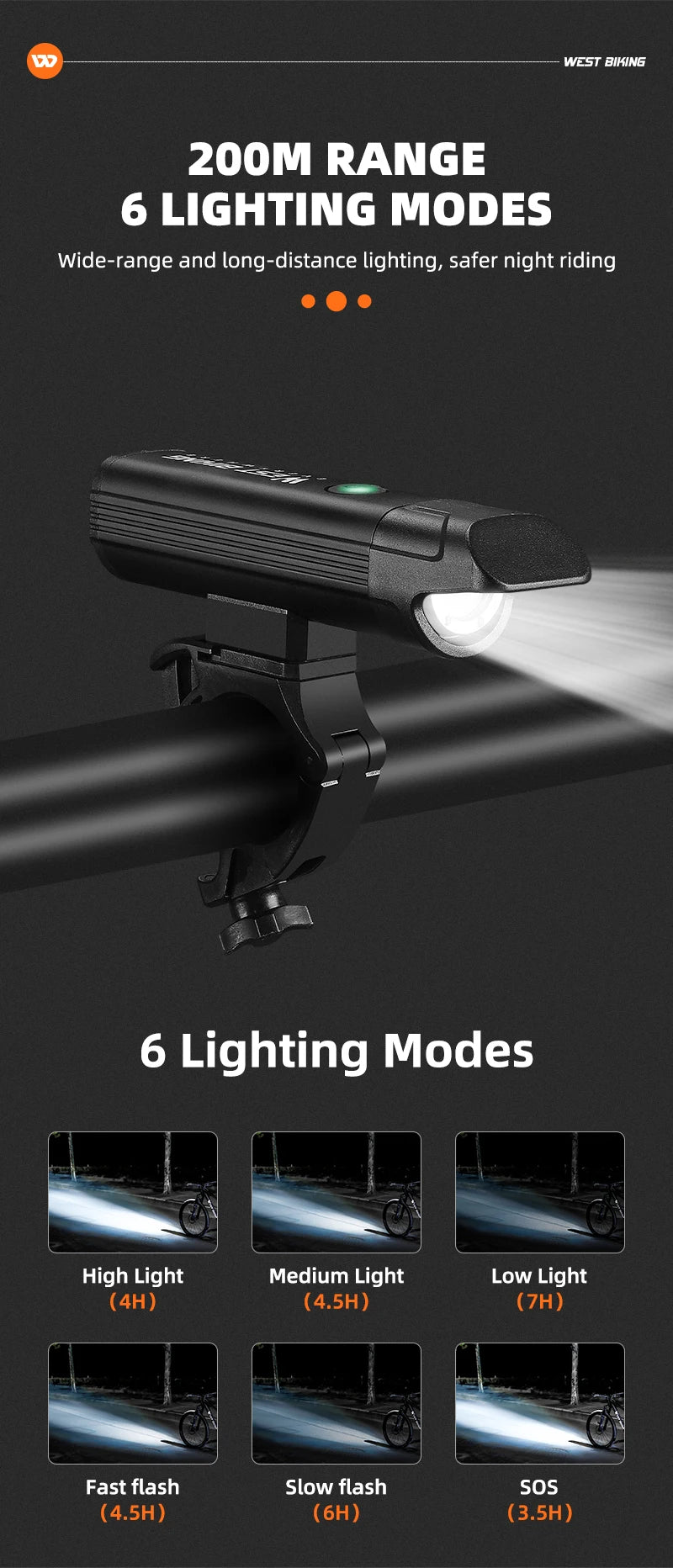 CowLost | west-biking-bike-front-light-induction-bicycle-bright-light-usb-charging-flashlight-cycling-waterproof-torch-bike-headlight |26