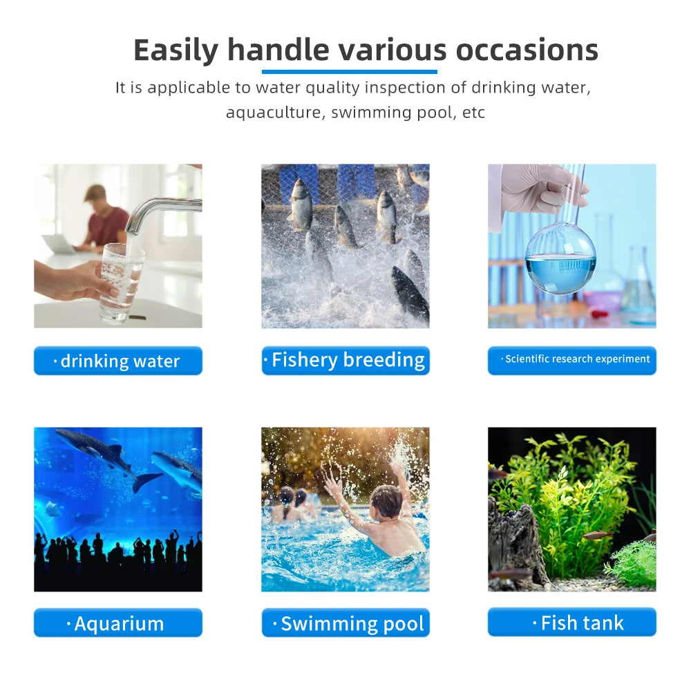 Tuya WiFi 8-in-1 Water Quality Tester pH/EC/TDS/Salt/S.G/ORP/CF/Temp Meter pH-W218 for Aquarium